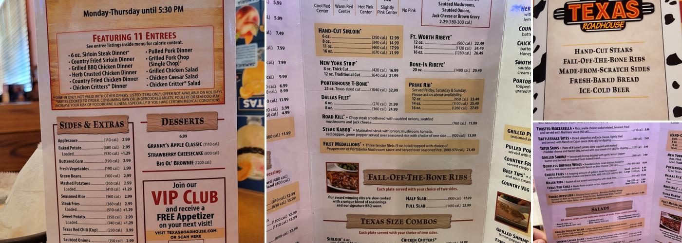 Texas Roadhouse Menu
