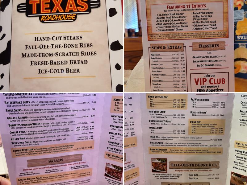 Texas Roadhouse Menu