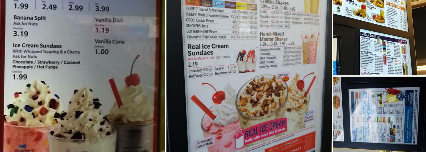Sonic Drive-In Menu
