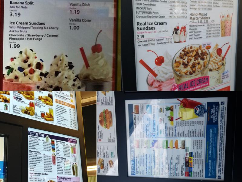 Sonic Drive-In Menu