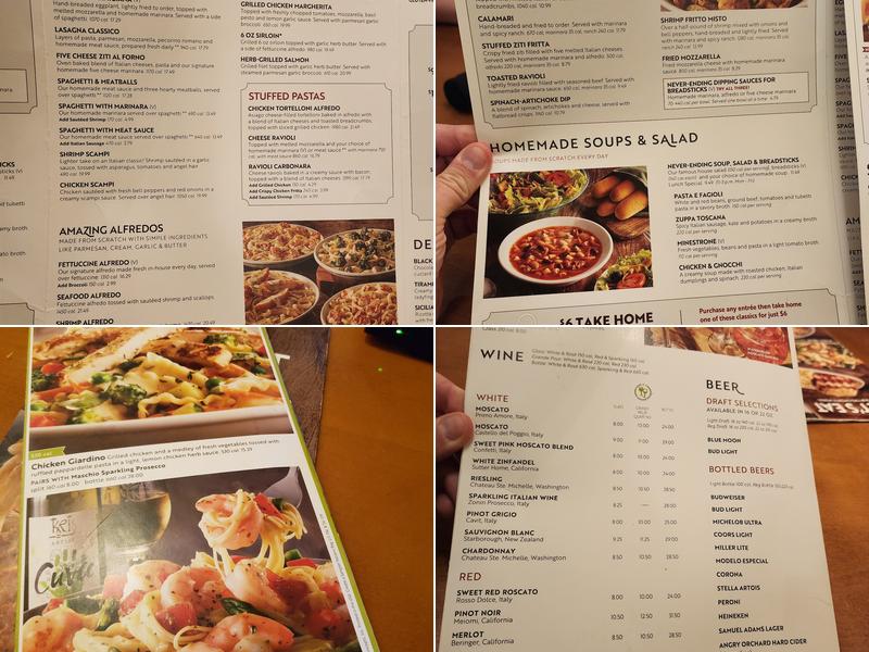 Olive Garden Italian Restaurant Menu