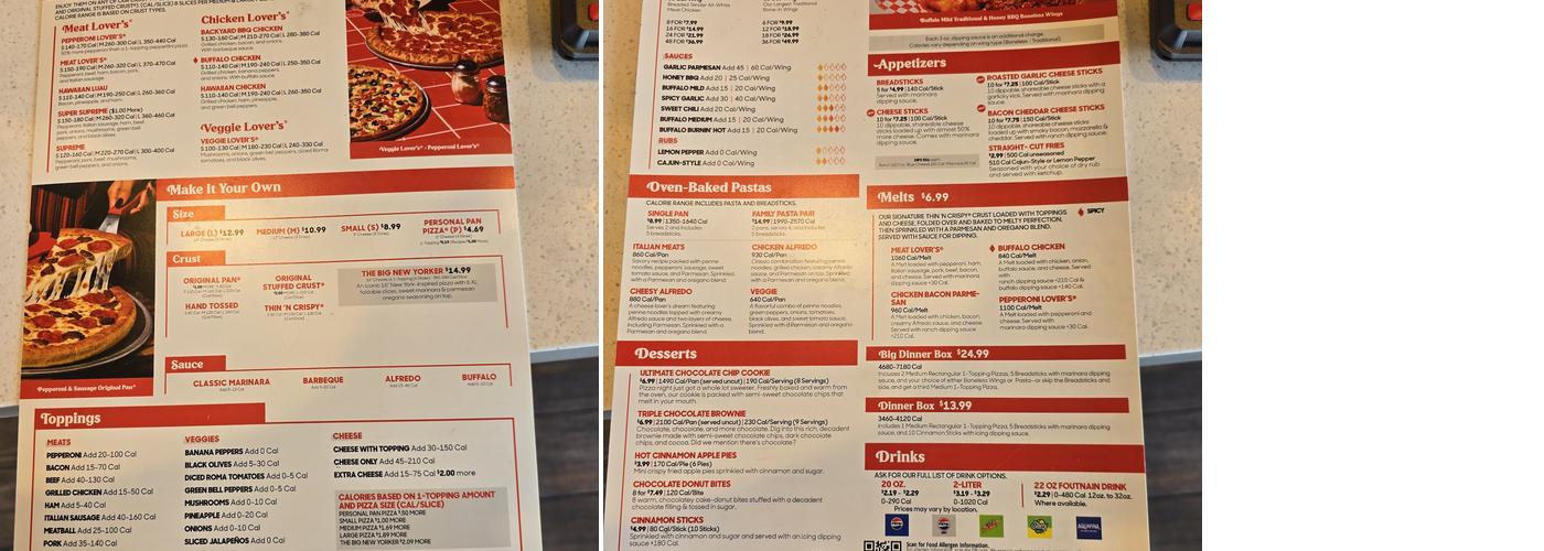 Pizza Hut Menu