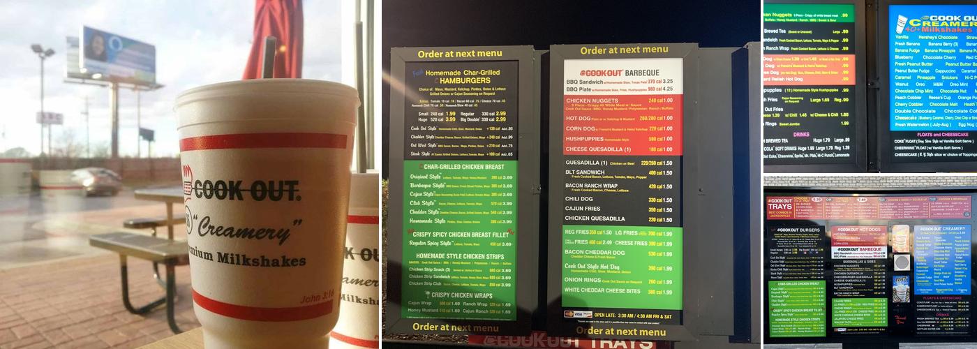 Cook Out Menu