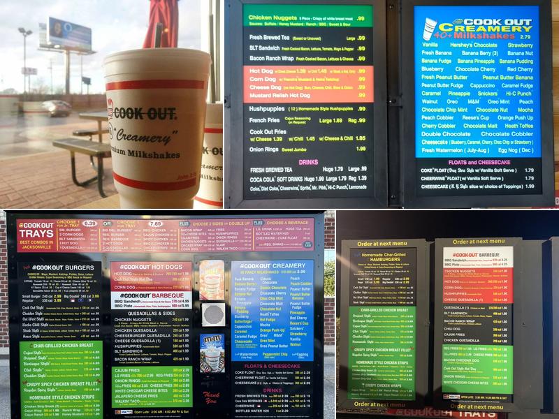 Cook Out Menu