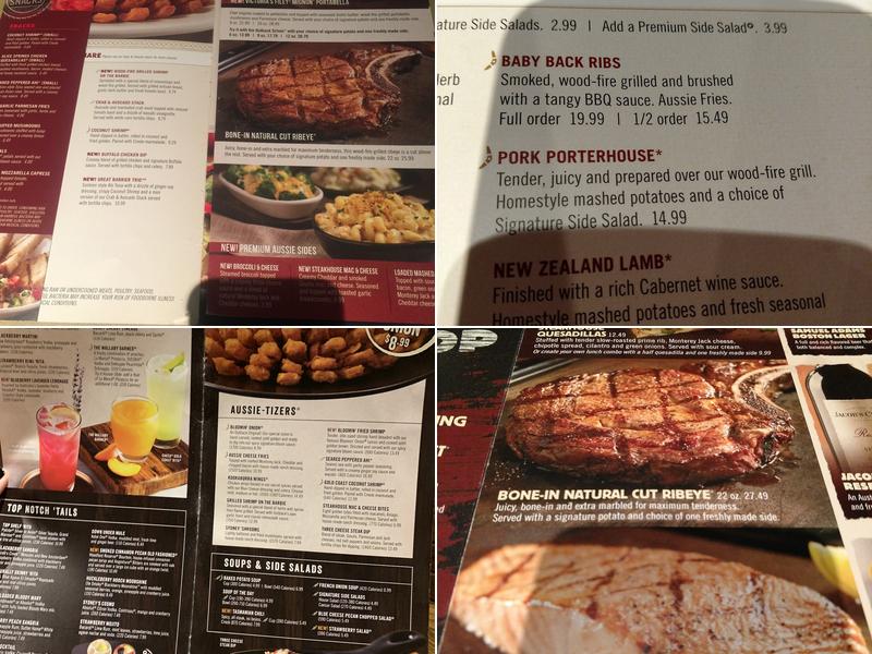 Outback Steakhouse Menu