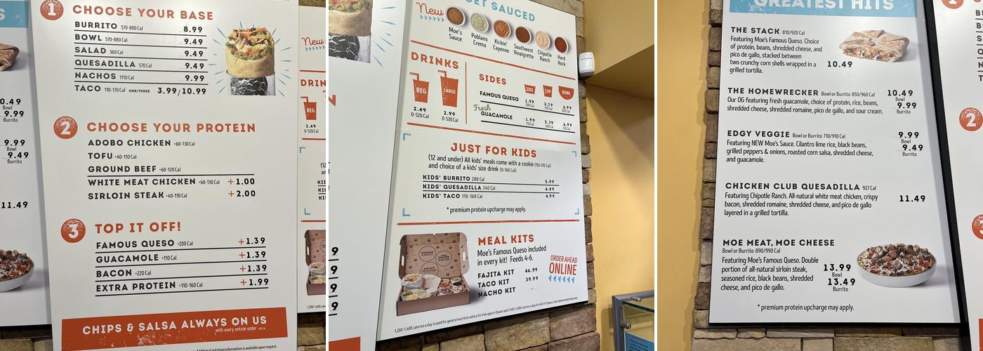 Moe's Southwest Grill Menu