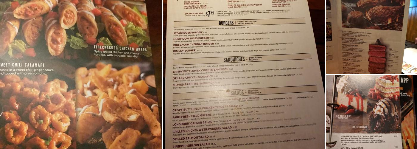 LongHorn Steakhouse Menu