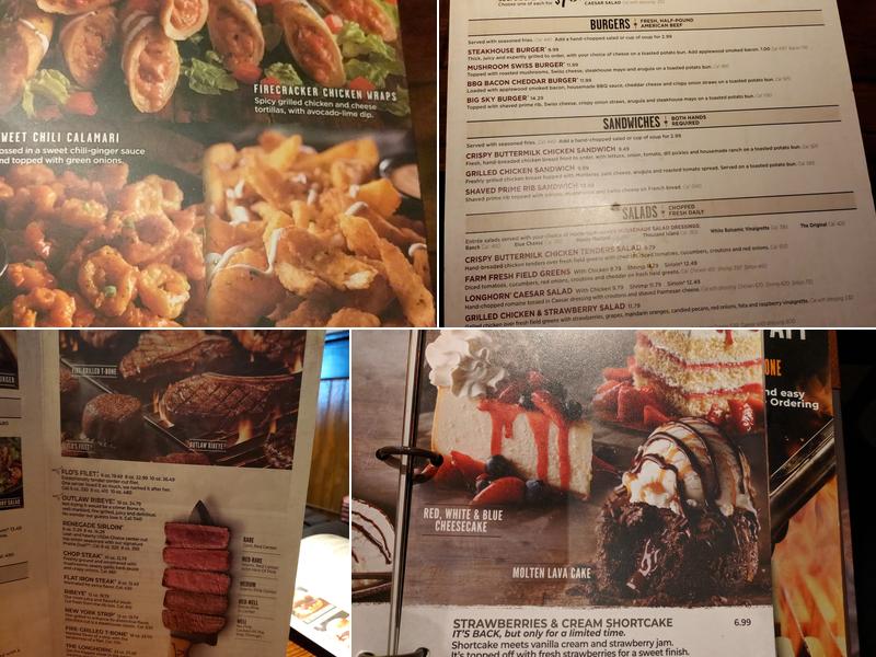LongHorn Steakhouse Menu
