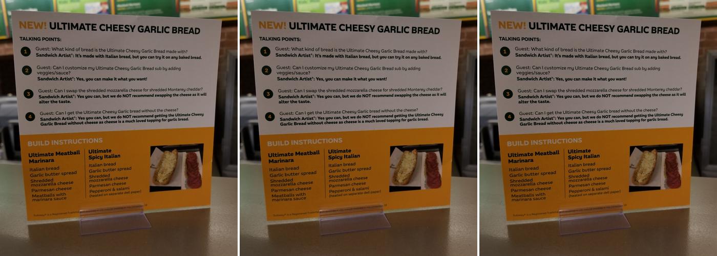 Subway Menu