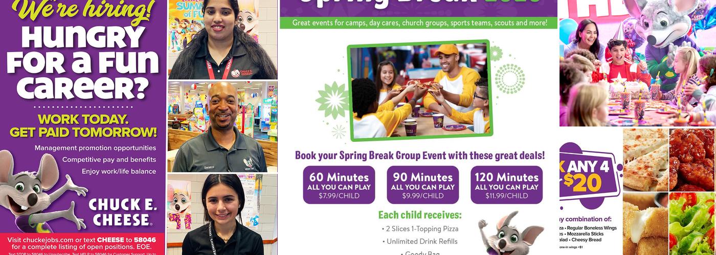 Chuck E. Cheese Menu