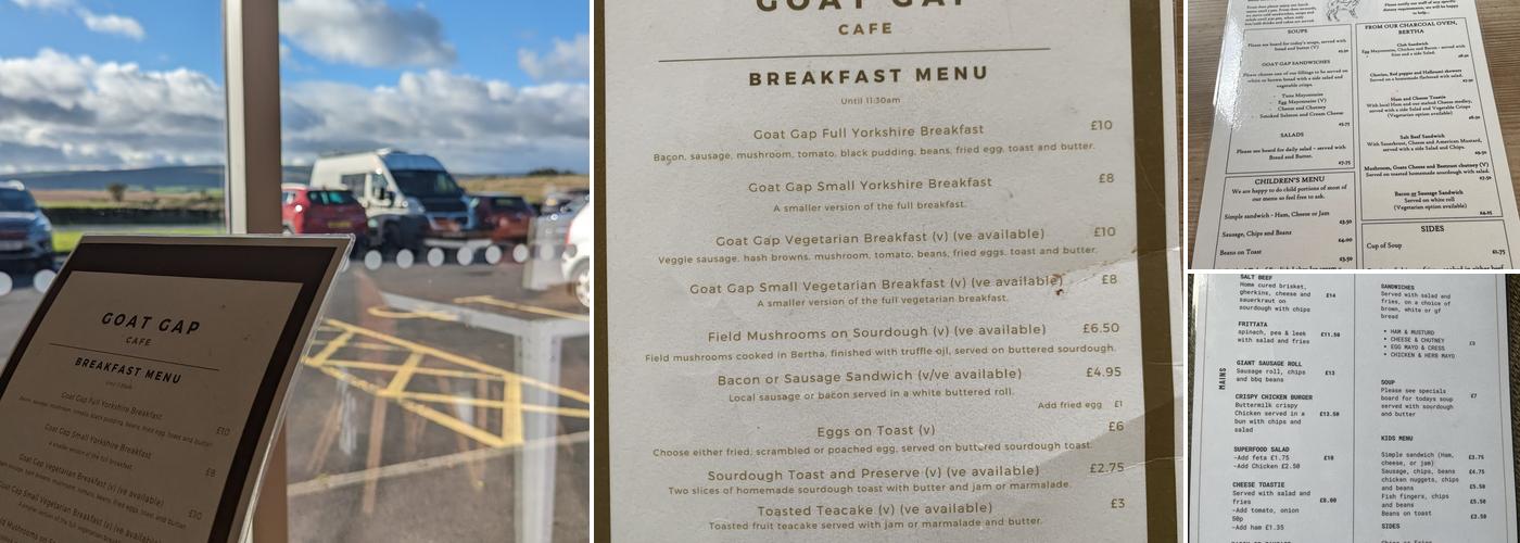 Goat Gap Cafe Menu