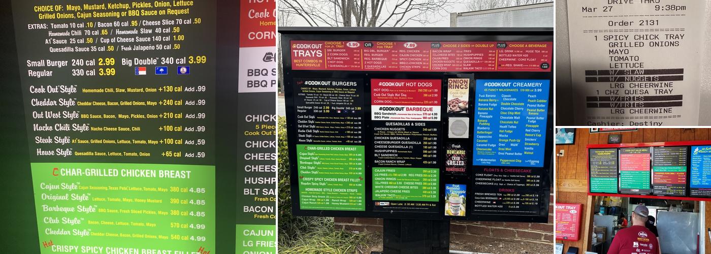 Cook Out Menu