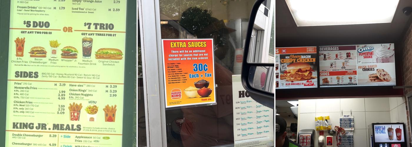 Burger King Menu