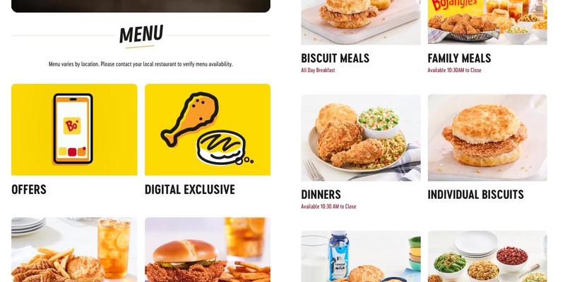 Bojangles Menu