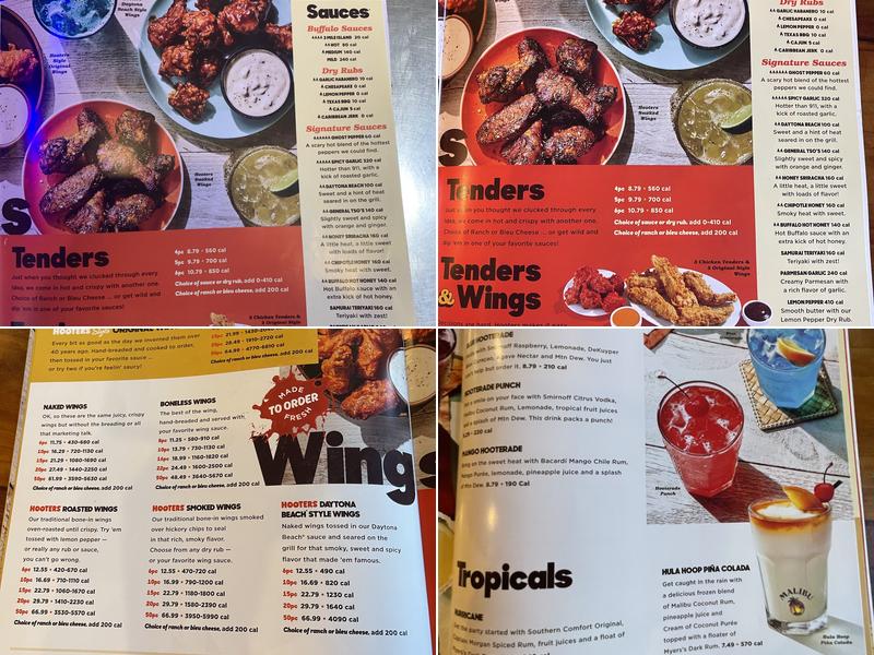 Hooters Menu