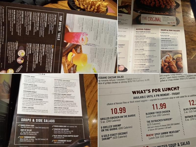 Outback Steakhouse Menu