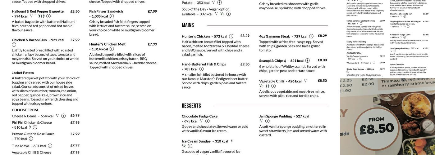 Three Arches Menu