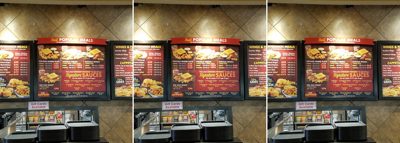 Zaxby's Chicken Fingers & Buffalo Wings Menu