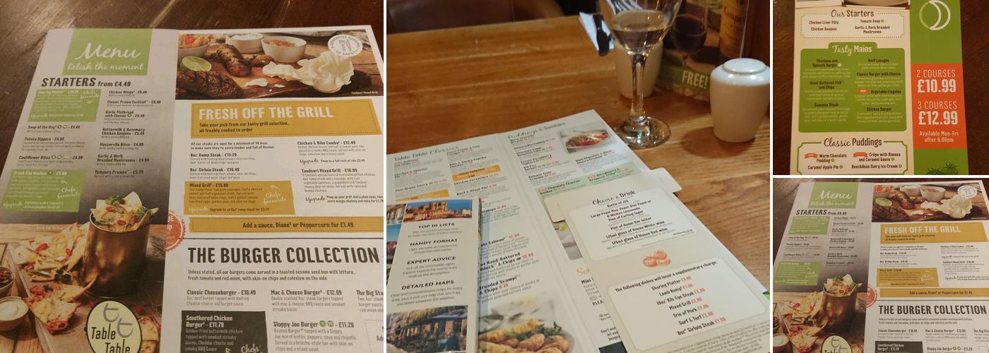 Ridgacre Table Table Menu