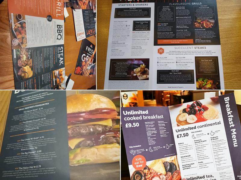 Bentley Green Beefeater Menu