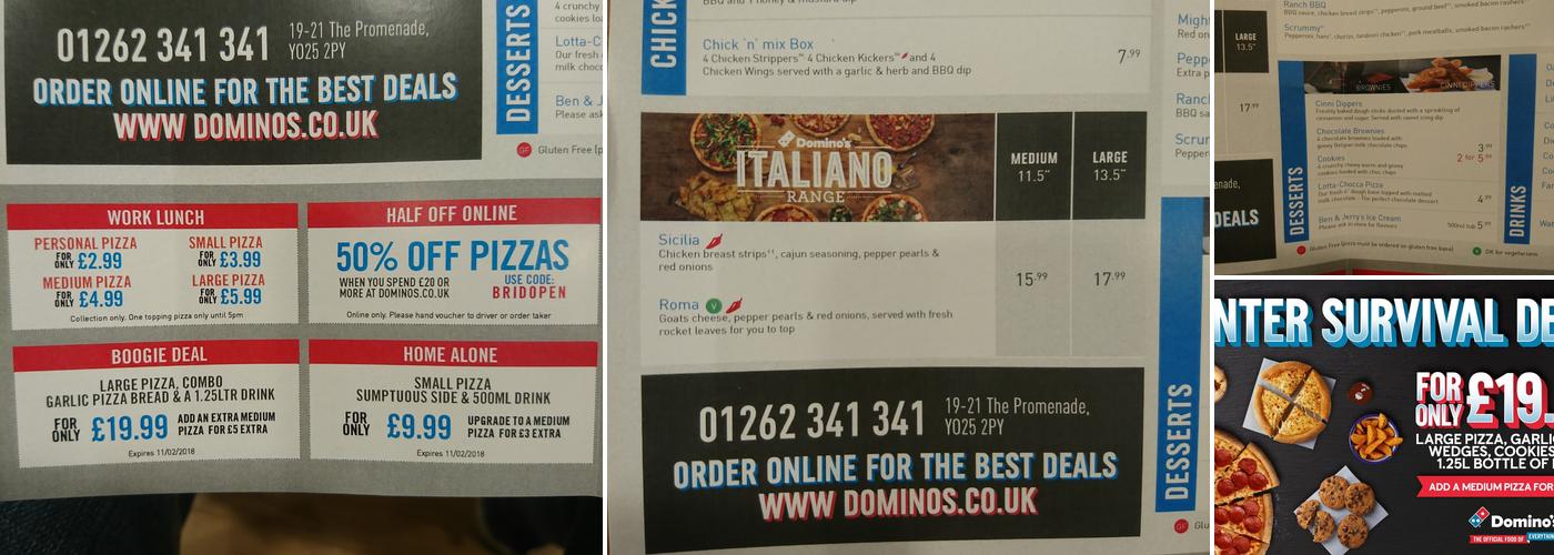 Domino's Pizza - Bridlington Menu