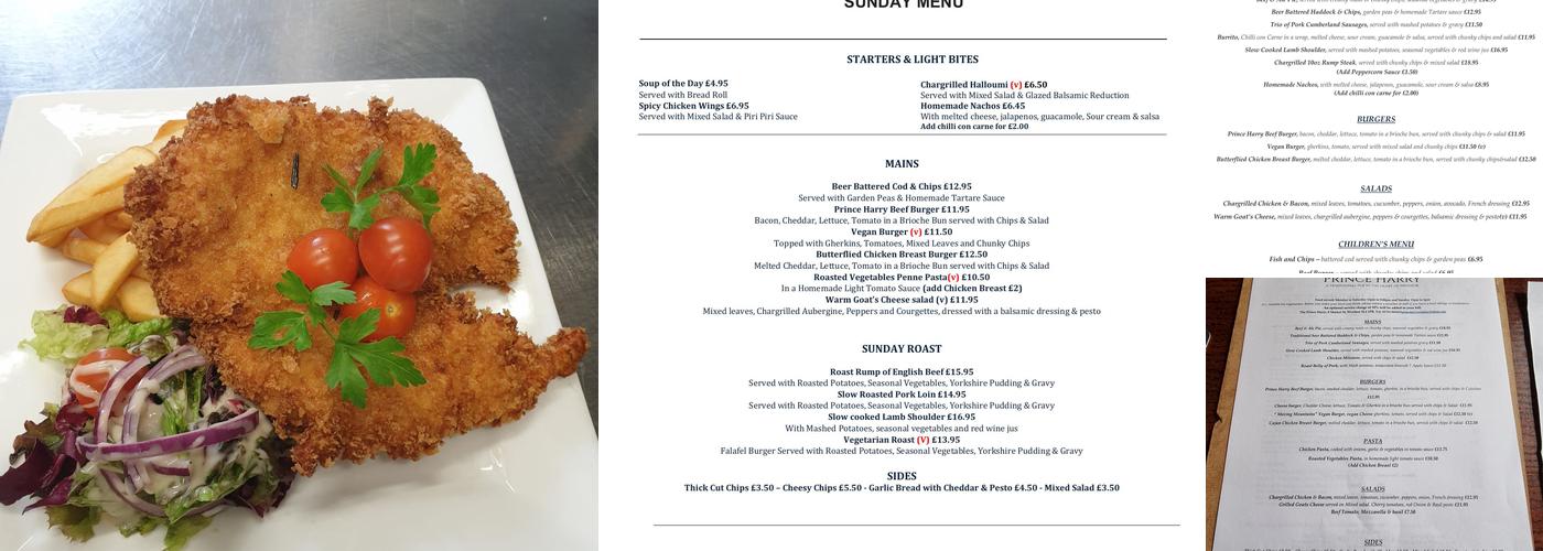 The Prince Harry Menu