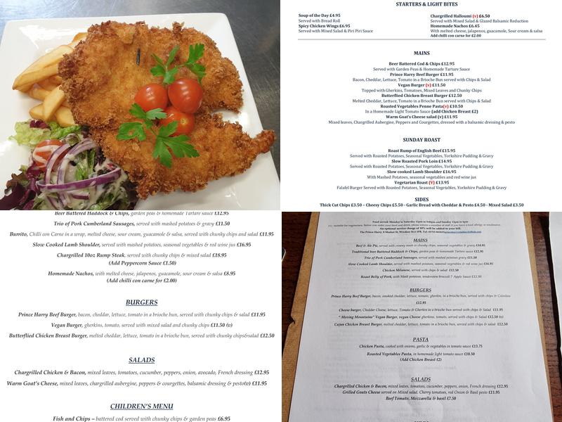 The Prince Harry Menu