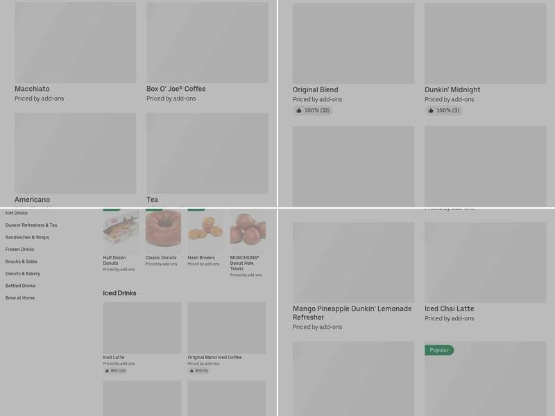 Dunkin' Menu