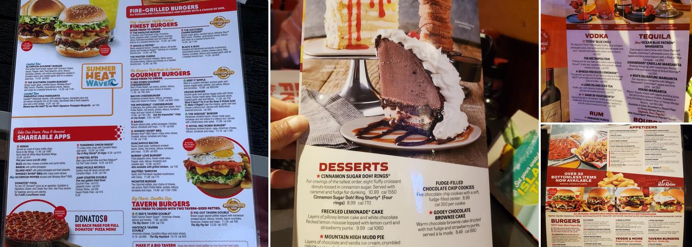 Red Robin Gourmet Burgers and Brews Menu