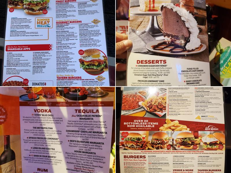 Red Robin Gourmet Burgers and Brews Menu