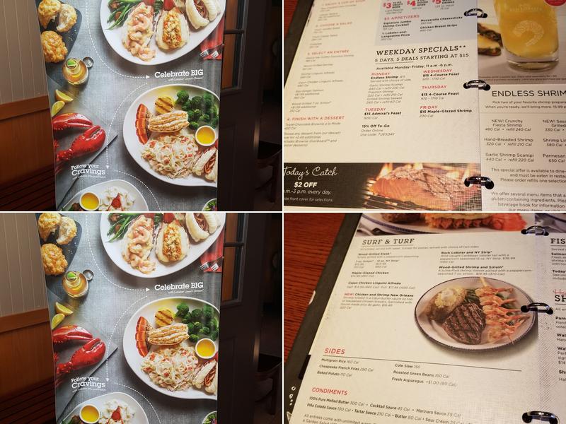 Red Lobster Menu