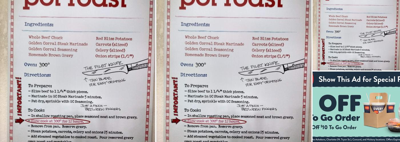 Golden Corral Buffet & Grill Menu