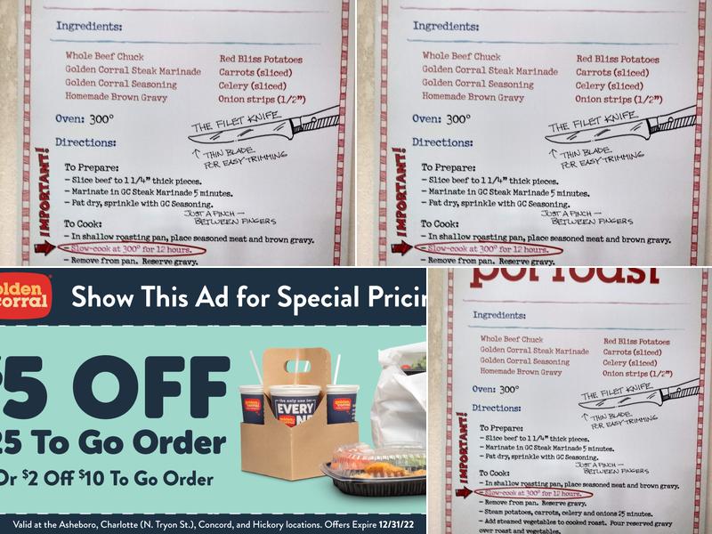 Golden Corral Buffet & Grill Menu