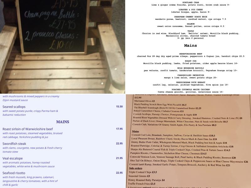 The Bluebell Menu