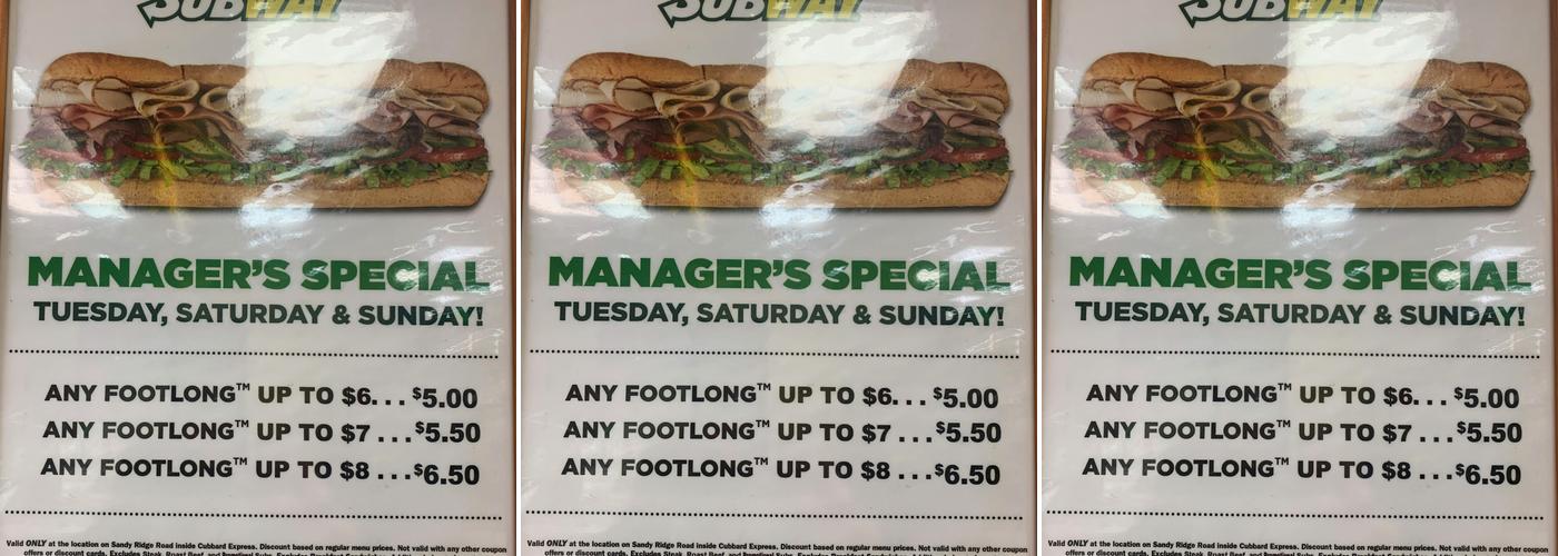 Subway Menu