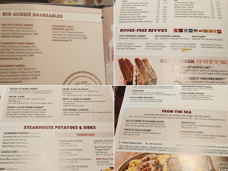Outback Steakhouse Menu