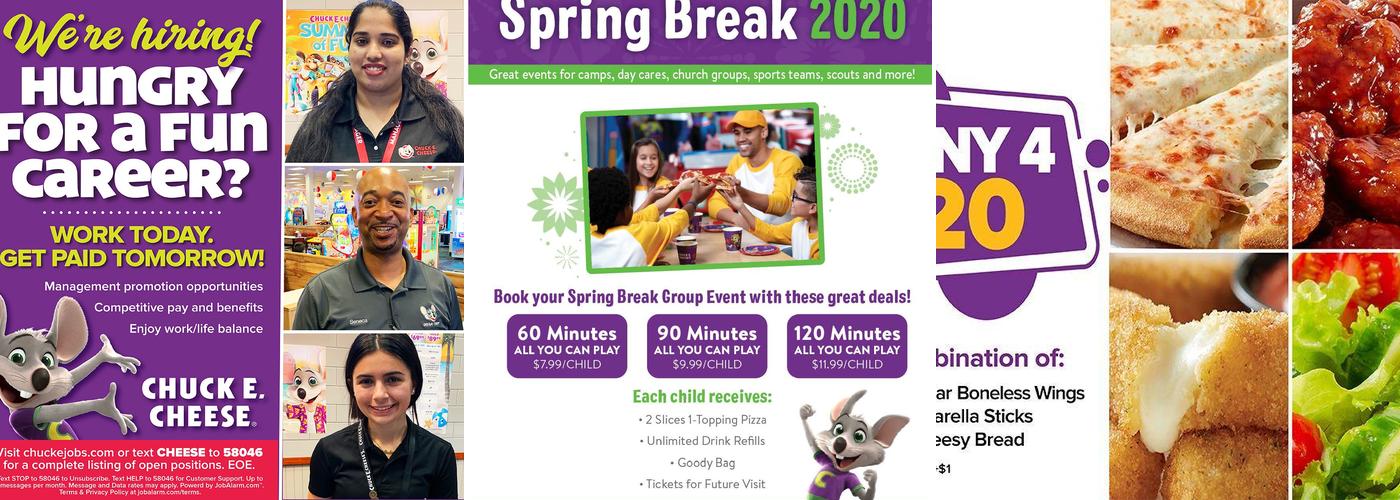 Chuck E. Cheese Menu