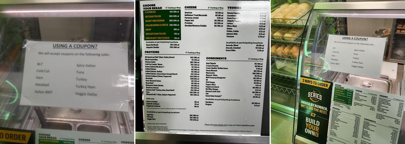 Subway Menu