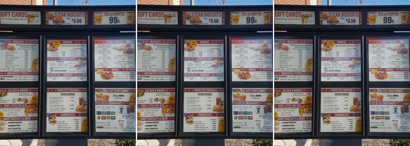 Bojangles' Famous Chicken 'n Biscuits Menu