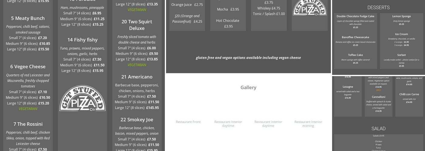 Get Stuffed Pizza Co Menu