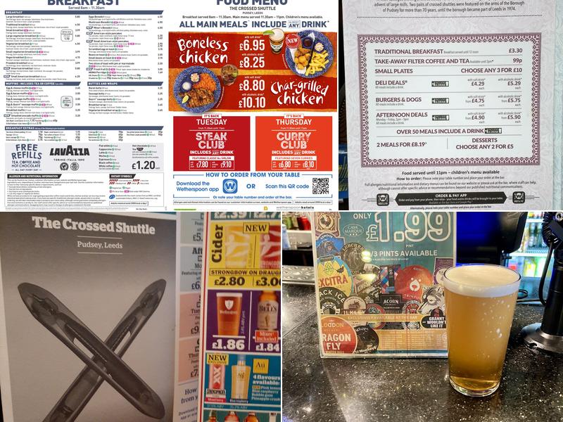 The Crossed Shuttle - JD Wetherspoon Menu