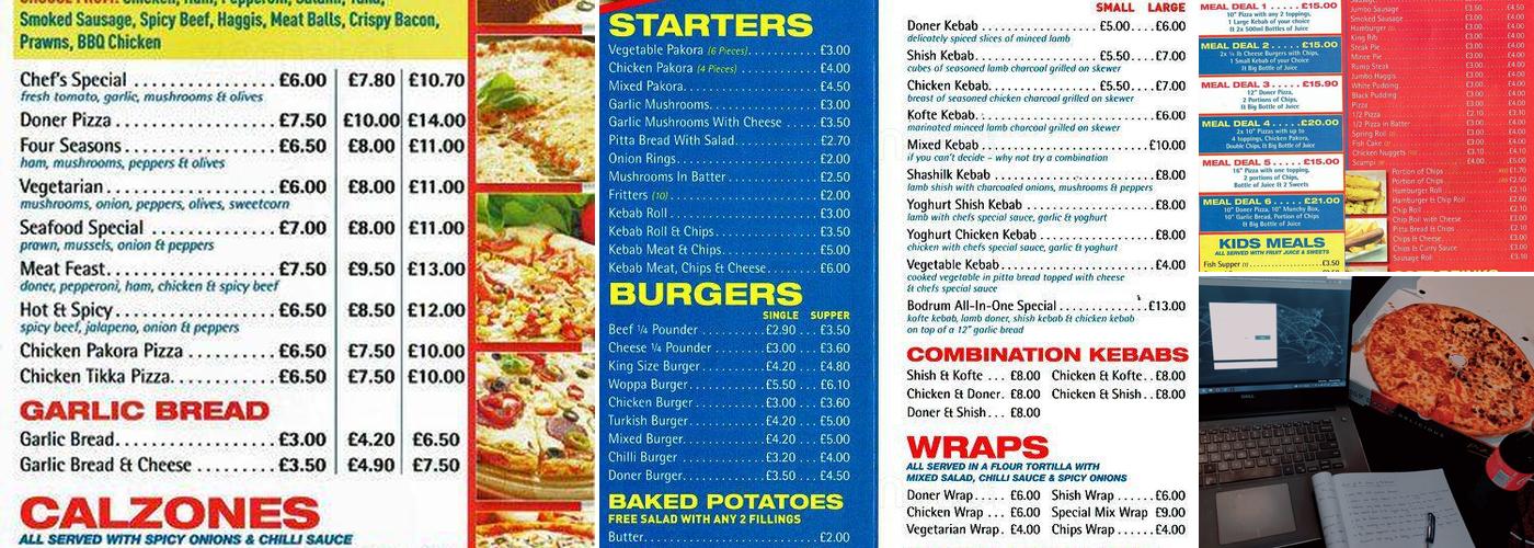 Bodrum Express Menu