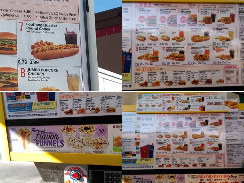 Sonic Drive-In Menu