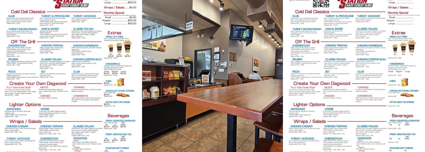 Penn Station East Coast Subs Menu