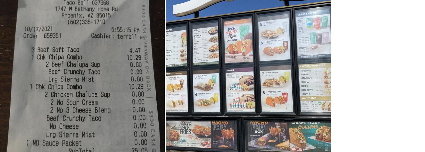 Taco Bell Menu