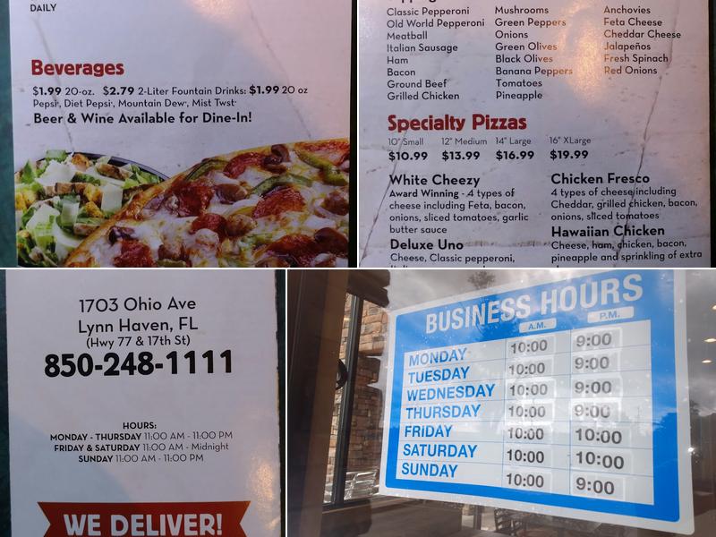 Marco's Pizza Menu
