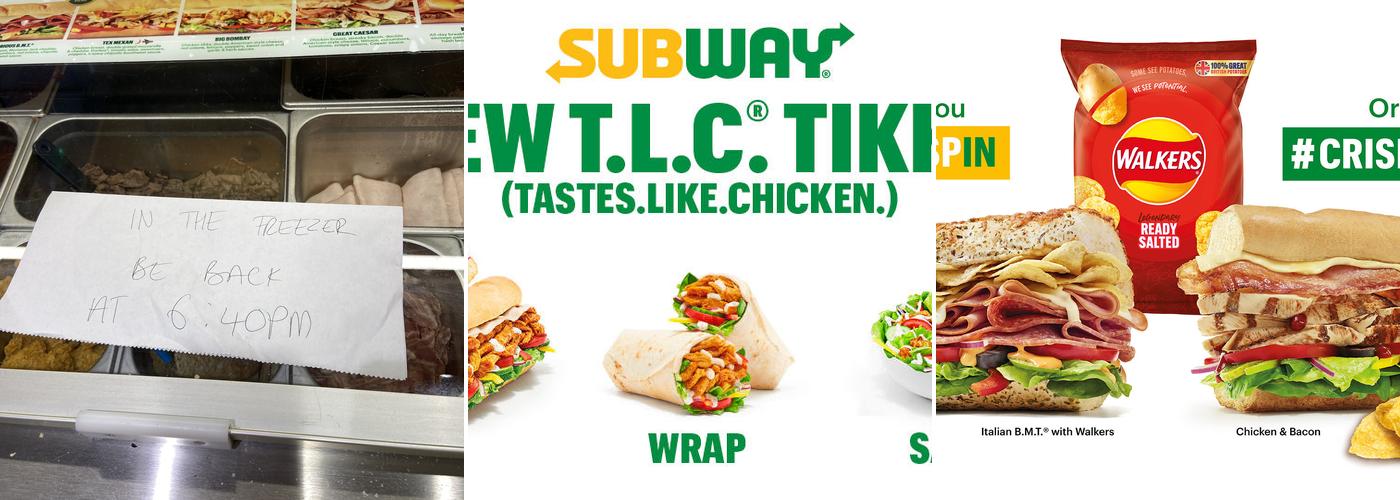 SUBWAY Stanway Menu