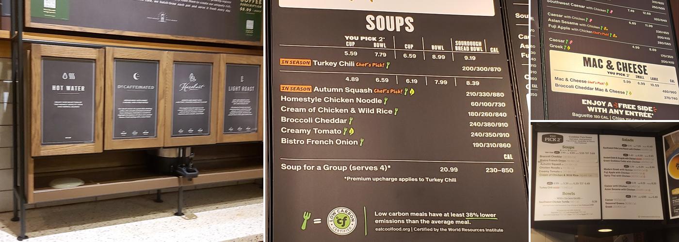 Panera Bread Menu