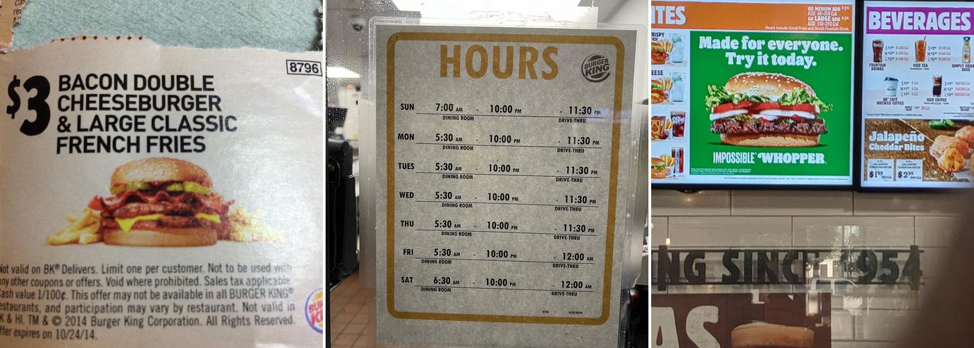 Burger King Menu