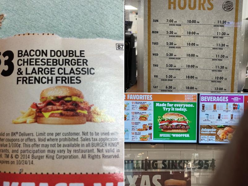 Burger King Menu